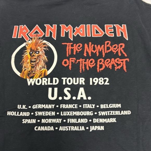 Iron Maiden The Number of the Beast Thr Beasts on The Road ‘82  T-Shirt - Picture 6 of 7